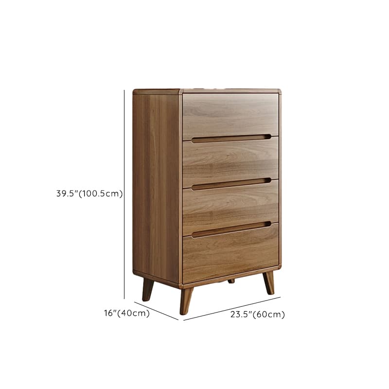 Modern Brown Storage Chest Solid Wood Freestanding with Drawers - image 23