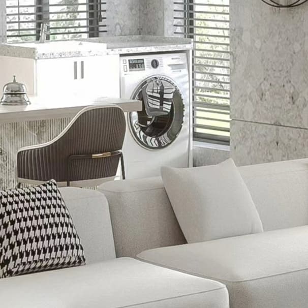 Modern Beige Tech Cloth One Arm Sectional Sofa with Wood Frame - image 4