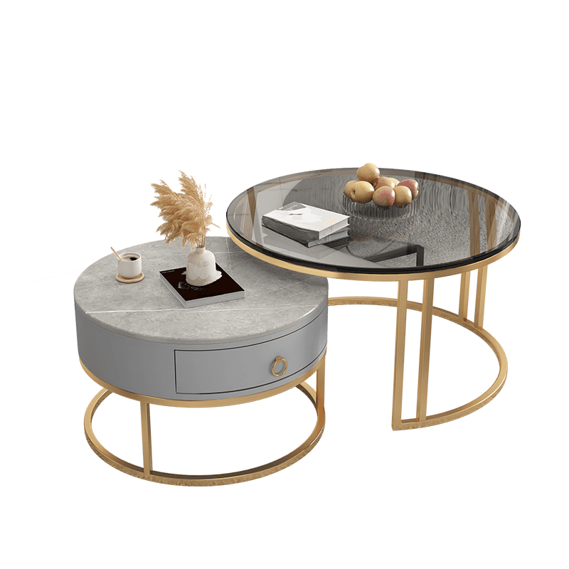 Nested Coffee Table with Rounded Top and Structured Base for Foyer Use - image 6