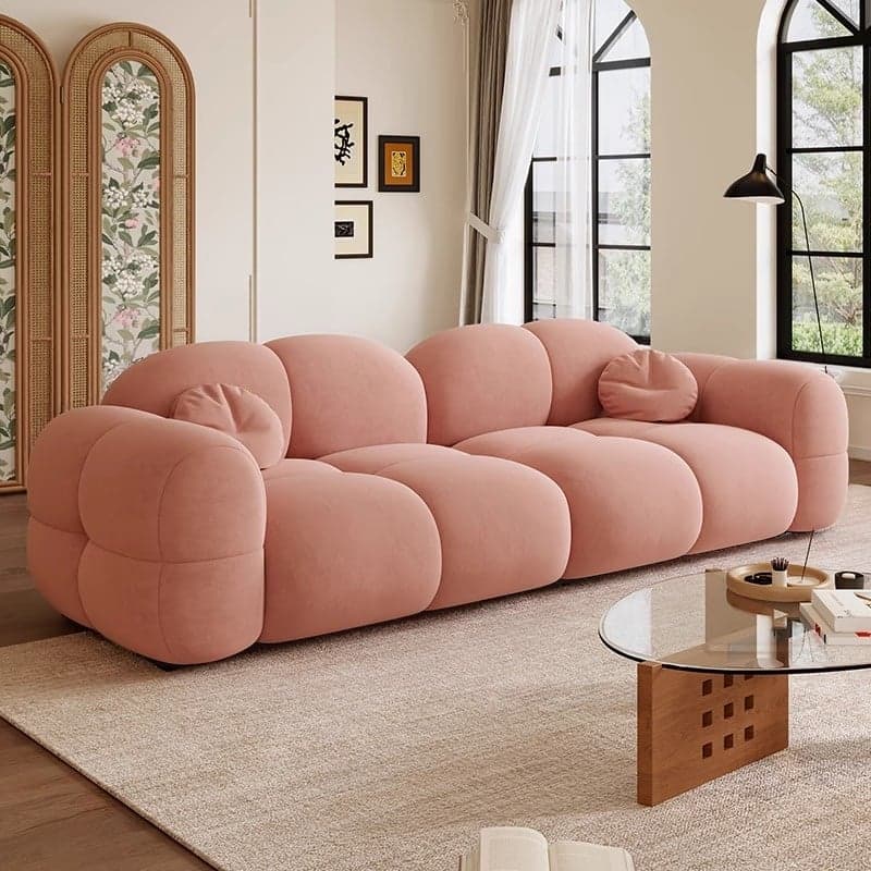 Trendy Solid Color Stain Resistant Standard Sofa in Grey/Taupe/Amber Color with Arm, 4-seater/Seats 3 and 2 Pillows - image 10