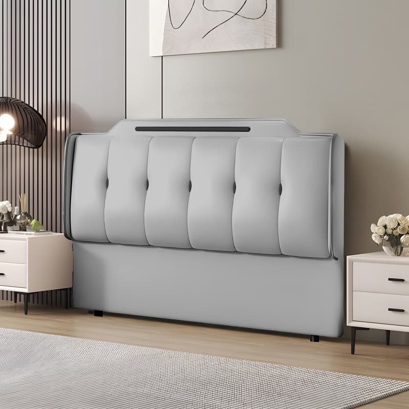 Simplistic Wingback Headboard with Camelback Shape for Queen Bed, Piled Tufted, Standard Height, Sponge Upholstery Fill, No Distressing - image 7