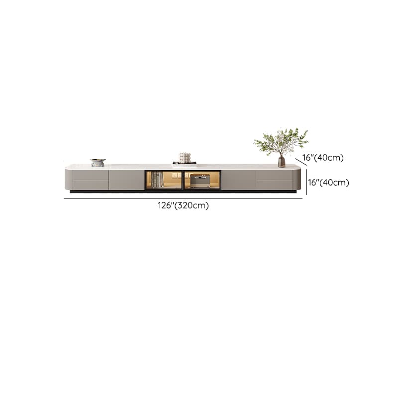 Rectangle Parlor TV Stand with Light and Gate Door - image 19
