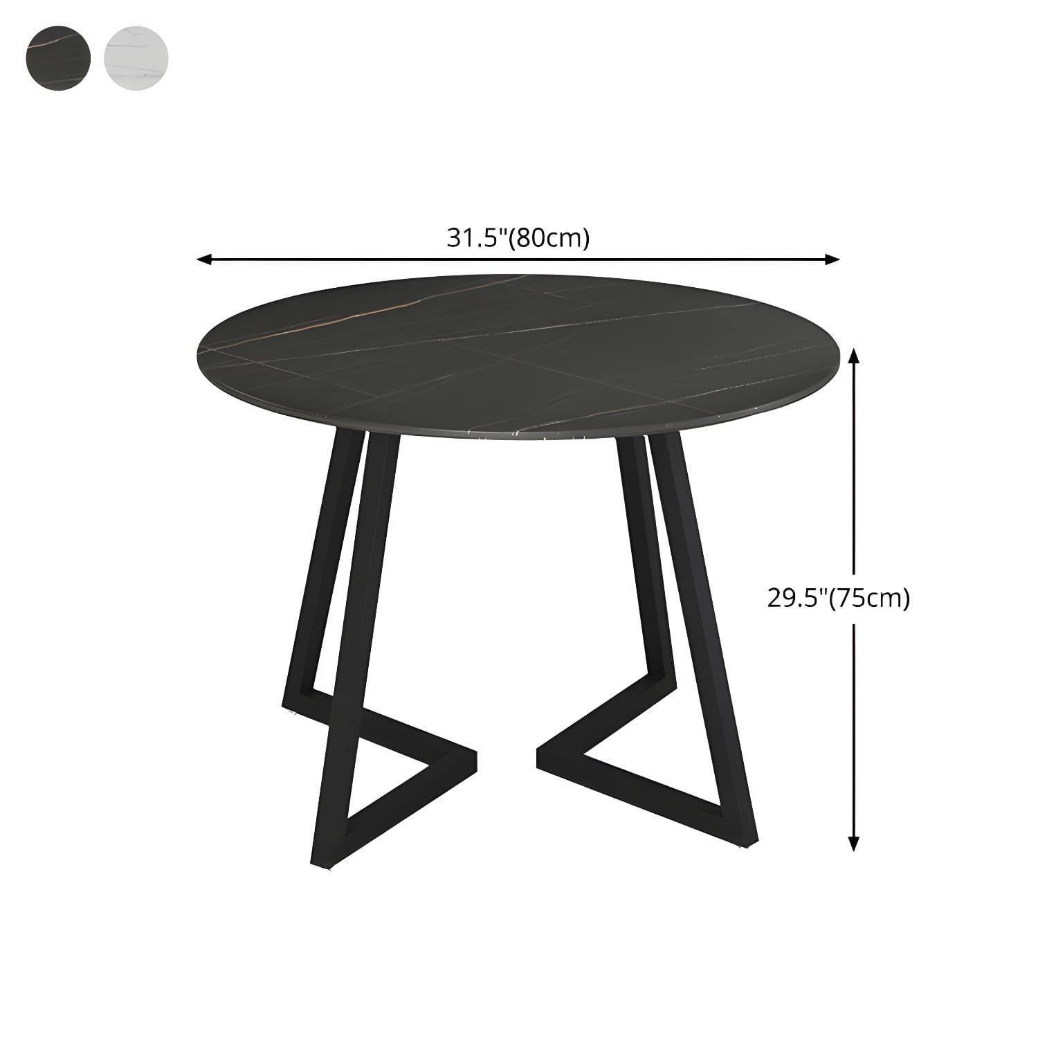 Sintered Stone Dining Table Round Modern Dining Table with Black Frame - image 14