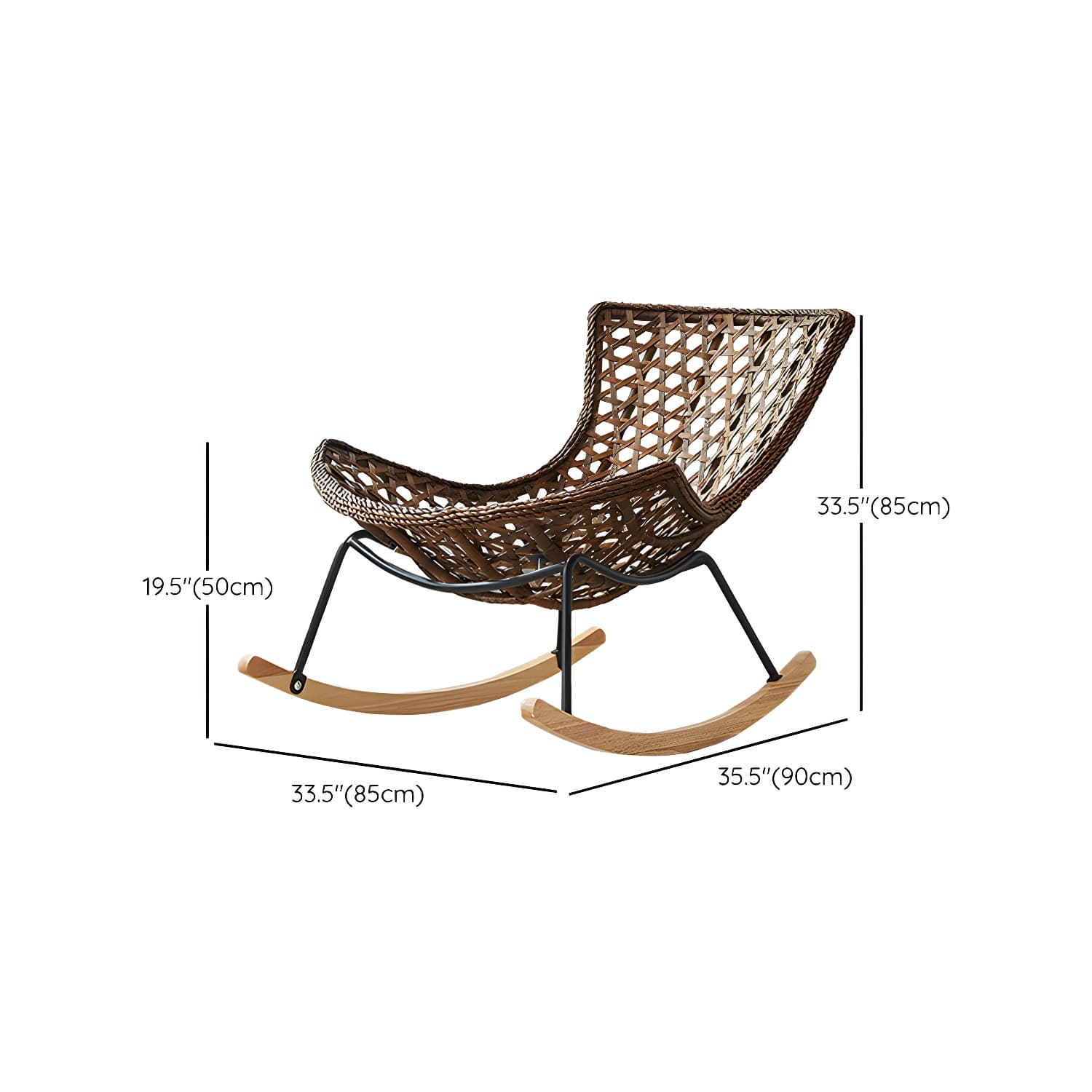 Elegant Walnut Wood Rocking Chair for Modern Living - Upholstered Seating and Stylish Track Arms - image 15