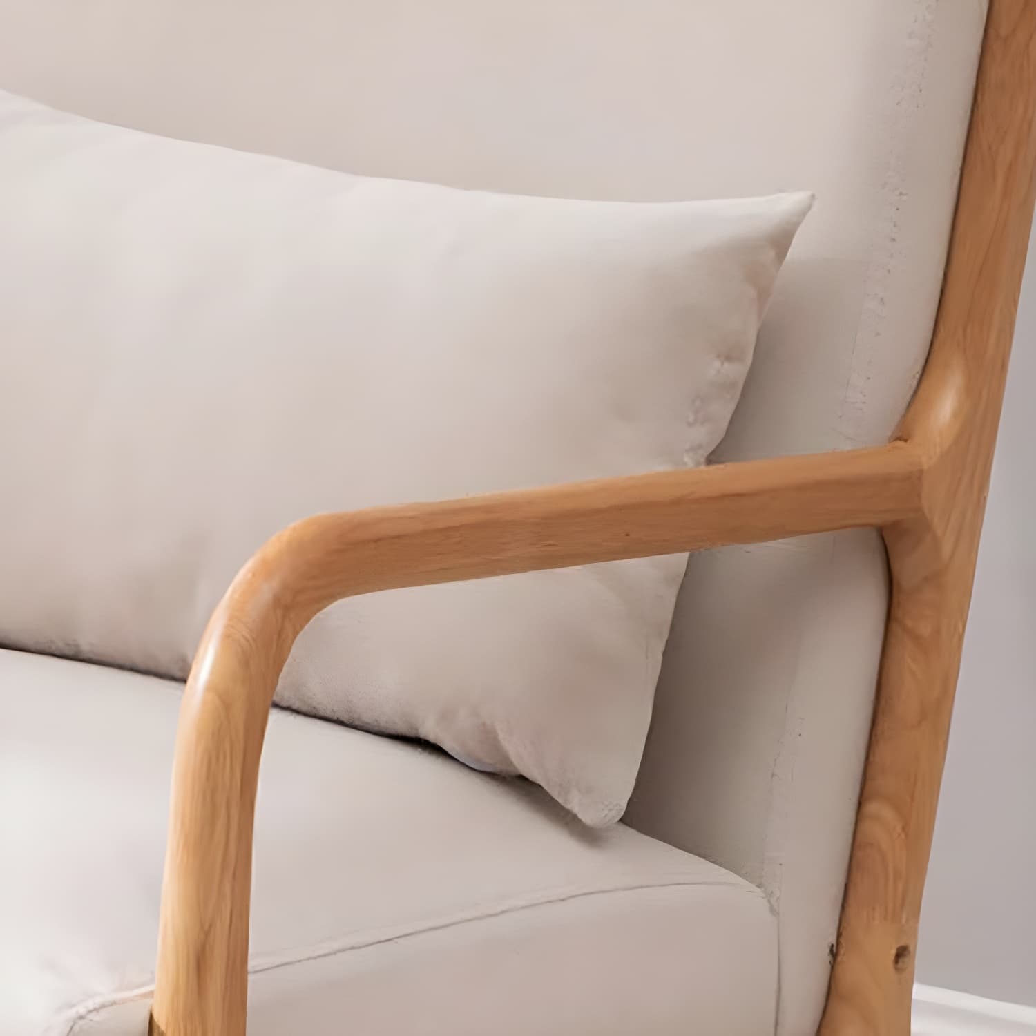 Mid-Century Modern Rocking Accent Chair with Solid Wood Frame and a Pillow - image 17