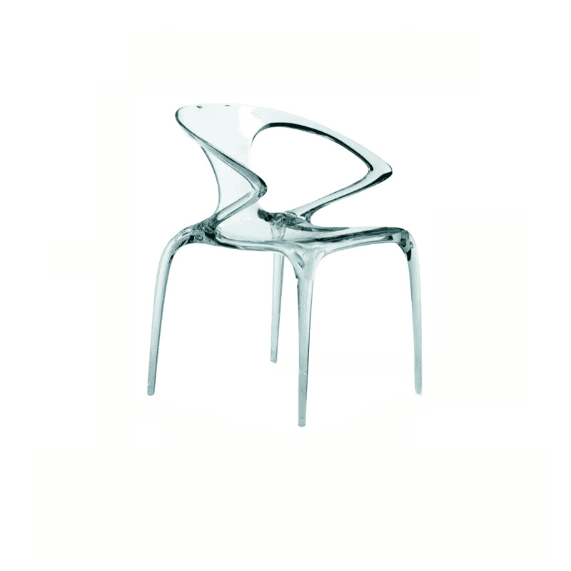 Casual Arm Chair with Uncovered Back, Armrest, and Sepia/Lime Green/Transparent Polymer Legs - image 8