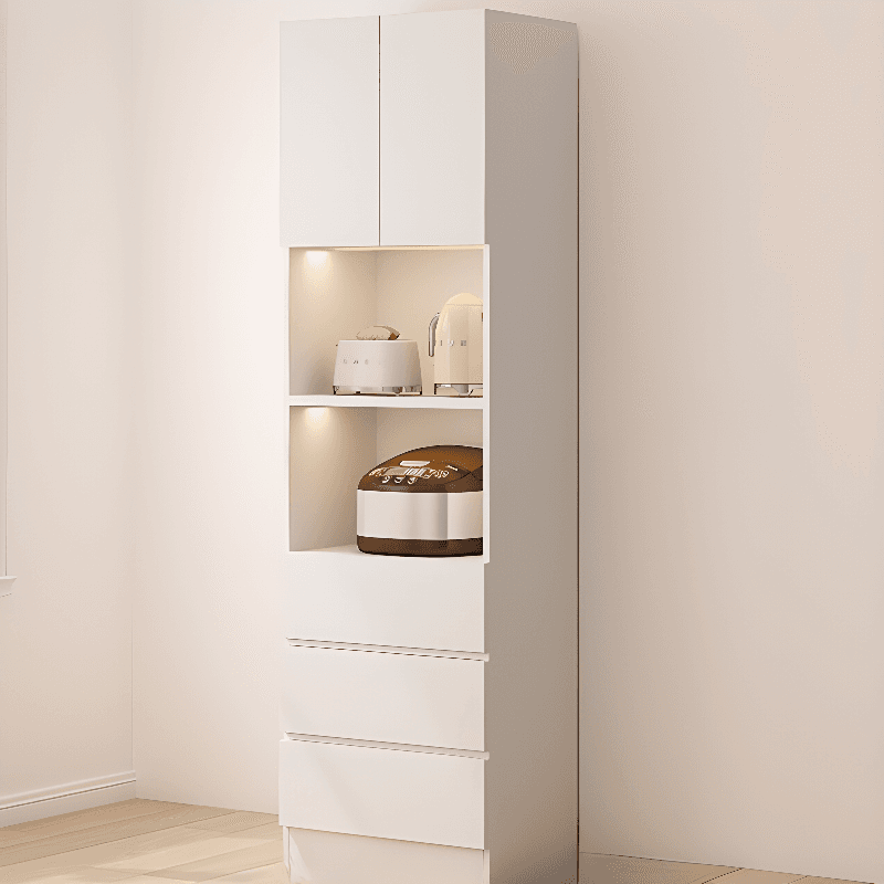 Simple Sideboard with Multiple Drawers, Closet Cabinet, Standard and Narrow Sizes, 1 or 2 Shelves, Wood Countertop, 2 to 5 Doors