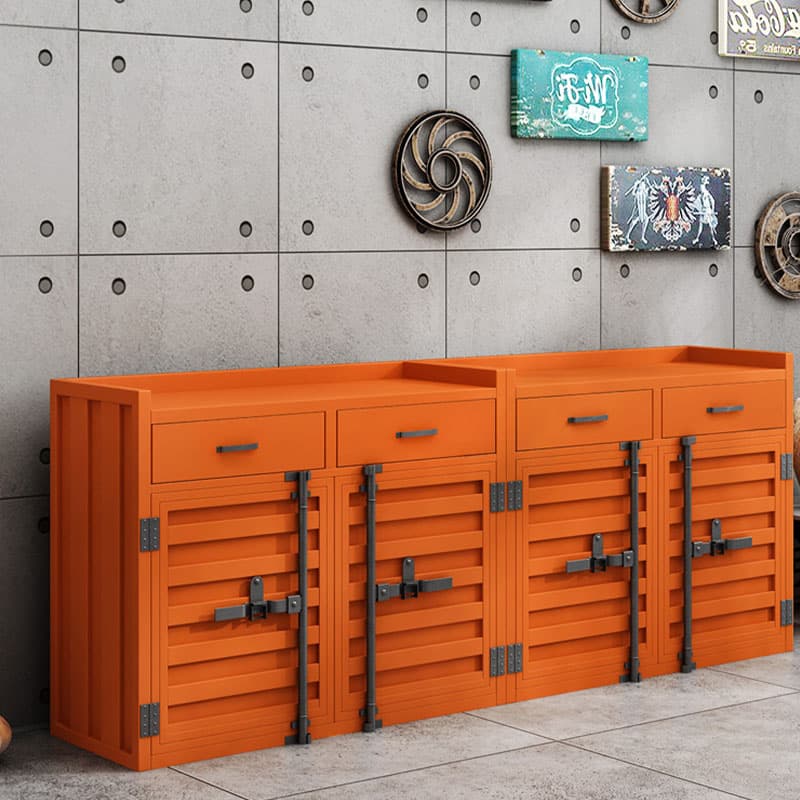 Metal Industrial Sideboard Credenza with Cabinet, Drawers, and Shelves - 40cm Width, 90cm Height - image 4