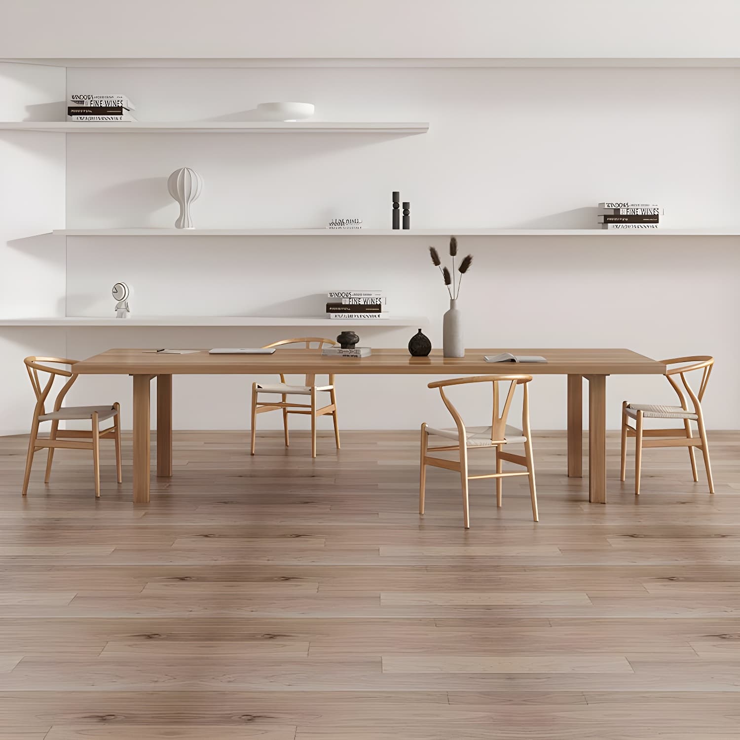 Modern Solid Wood Table for Restaurant Rectangle Brown Dining Table with 4 Legs - image 11