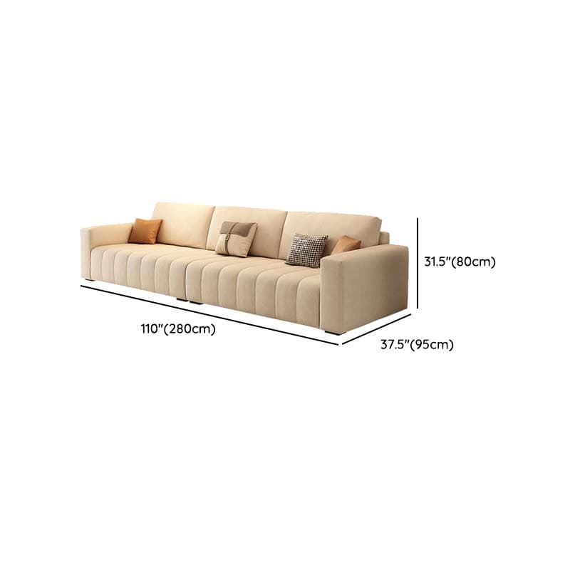 Modern Beige Sectional Sofa in Anti Cat Scratch Fabric with Square Arm - image 21