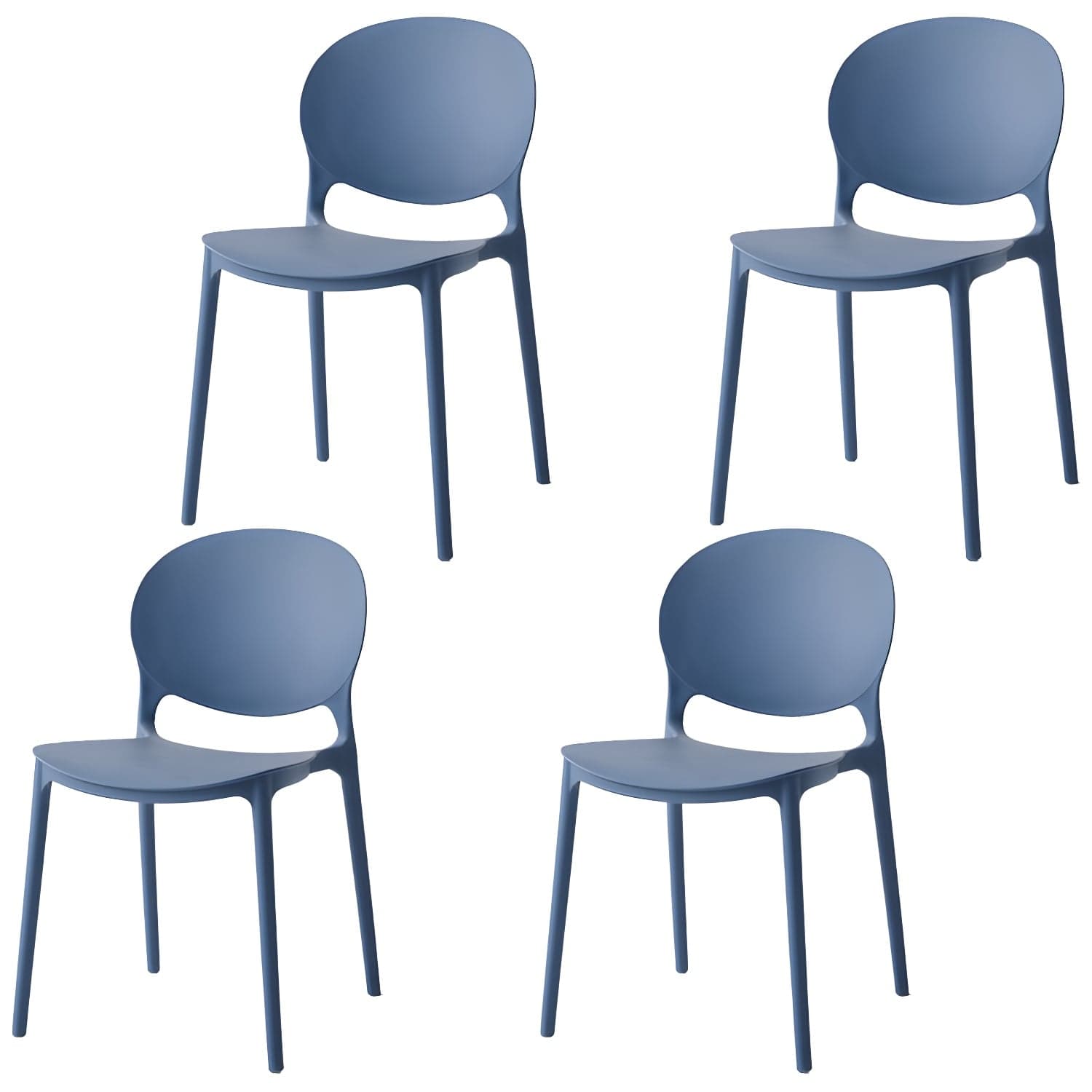 Modern Style Stackable Plastic Chair Open Back Dining Side Chair (Set of 4) - image 5
