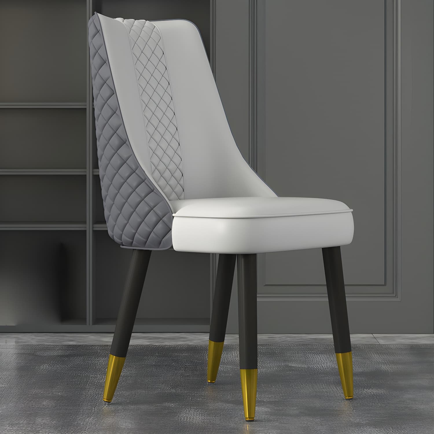 Industrial Style Dining Chairs Faux Leather Kitchen Chairs with Wood Legs - image 10