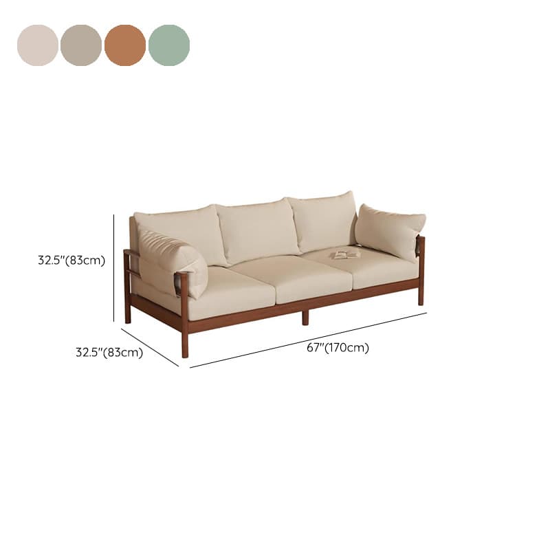 Contemporary Modern Solid Color Stain Resistant Standard Sofa in Light Gray/Off-White/Amber Color with Armrest, Seats 3, and Slipcover - image 19