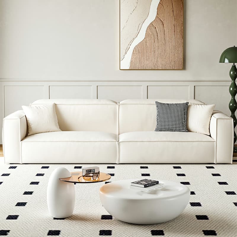 Luxurious Nappa Upholstered Sectional Sofa in Soft Nappa Leather