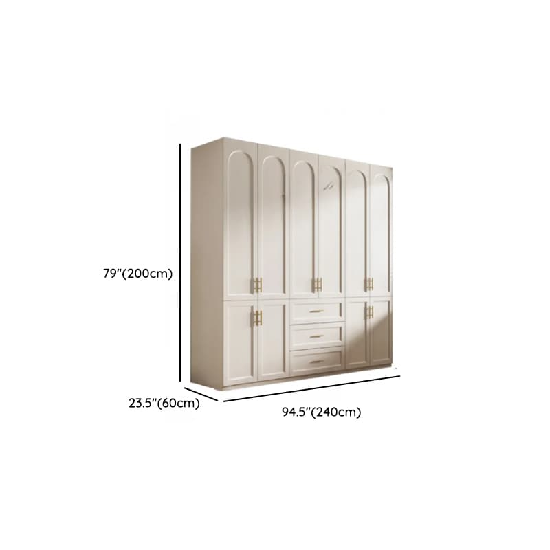 Chalk Modish Laminate Wardrobe Closet with Soft Close Drawer, Soft Close Door, Interior Shelves, and Clothing Rod - image 14