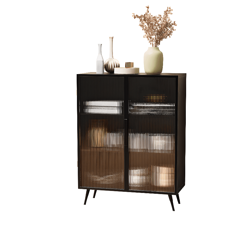 Contemporary Metal Floor-mounted Sideboard with Vertical Glass Doors - image 12