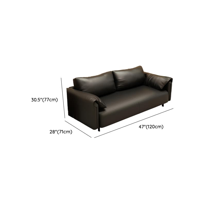 Modern Solid Color Tear Resistant Standard Sofa/Loveseat in Black/Ivory for 3-seater/Seats 2 - image 11