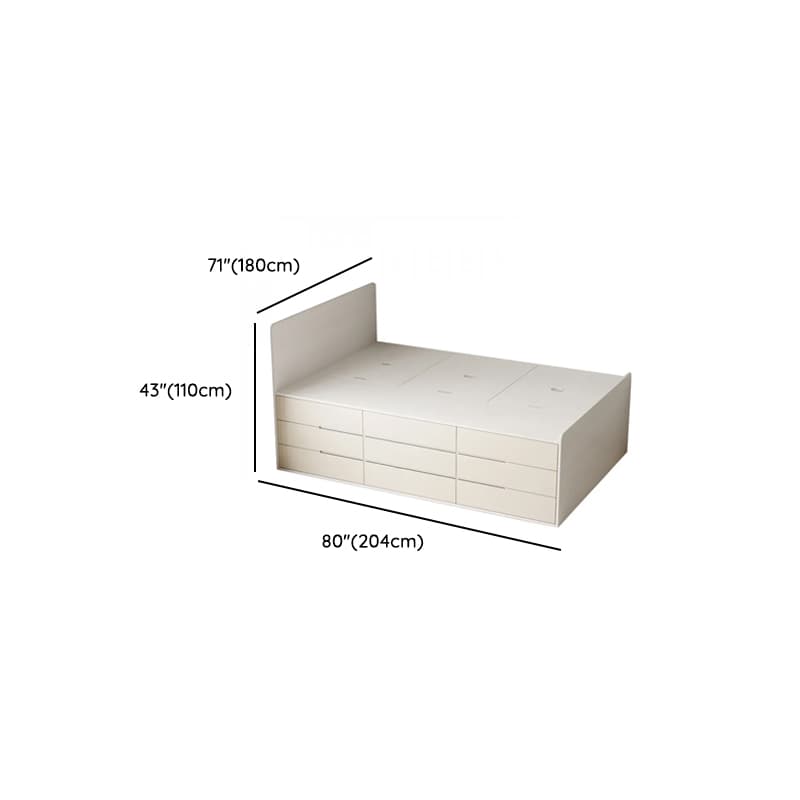 White Contemporary Solid Color Panel Bed with Lumber Slats for Bedroom - image 15