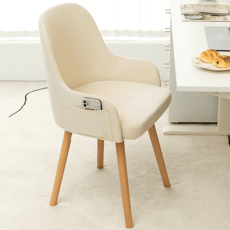 Rotatable/Non-Rotatable Steady Outlined Upholstered Arm Chair for Dinette with Solid Back and Foot Pads in a Modish Style