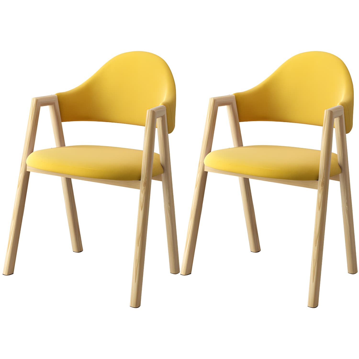 Scandinavian Study Room Metal Arm Chair Colorful Open Dining Chair with Natural Legs - image 17
