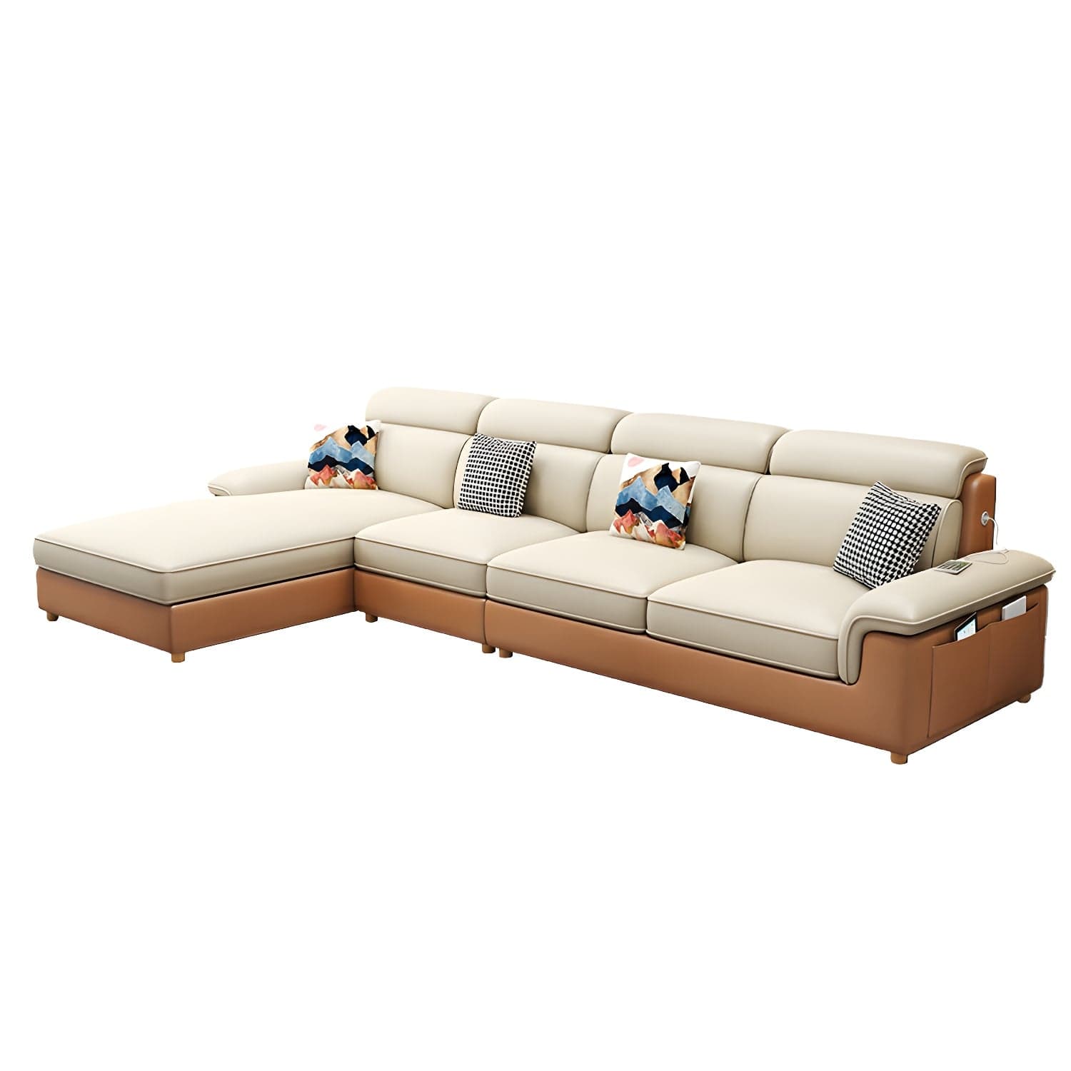 Modern Wood Frame L-Shape Sectional Sofa Chaise with Slipcover and Storage Included - image 9