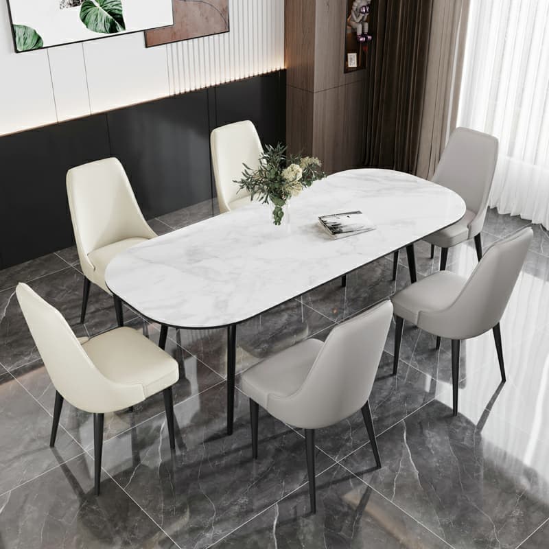 Faux Leather Upholstered Side Chair with Metal Legs for Kitchen & Dining - image 9