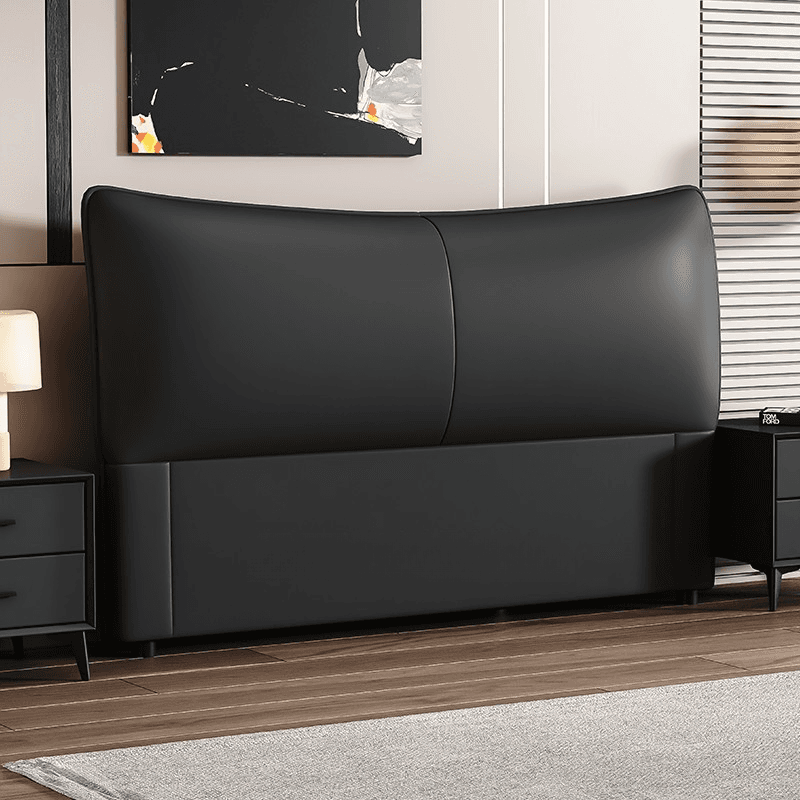 Modish Style Timber Panel Headboard with No Distressing, Rectangle Shape for King/Queen/Full Bed, Featuring Sponge Upholstery Fill and Standard Height
