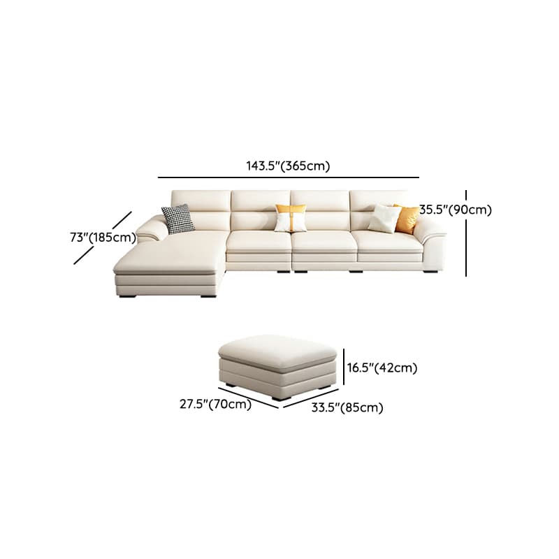 Modern Wood Frame White Sectional Sofa with Cushion Back and Storage Included - image 22
