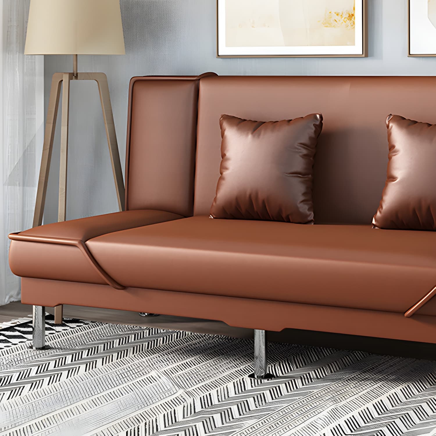 Armless Settee with Cotton Blend 19.68" W Convertible Sleeper Sofa for Living Room - image 17