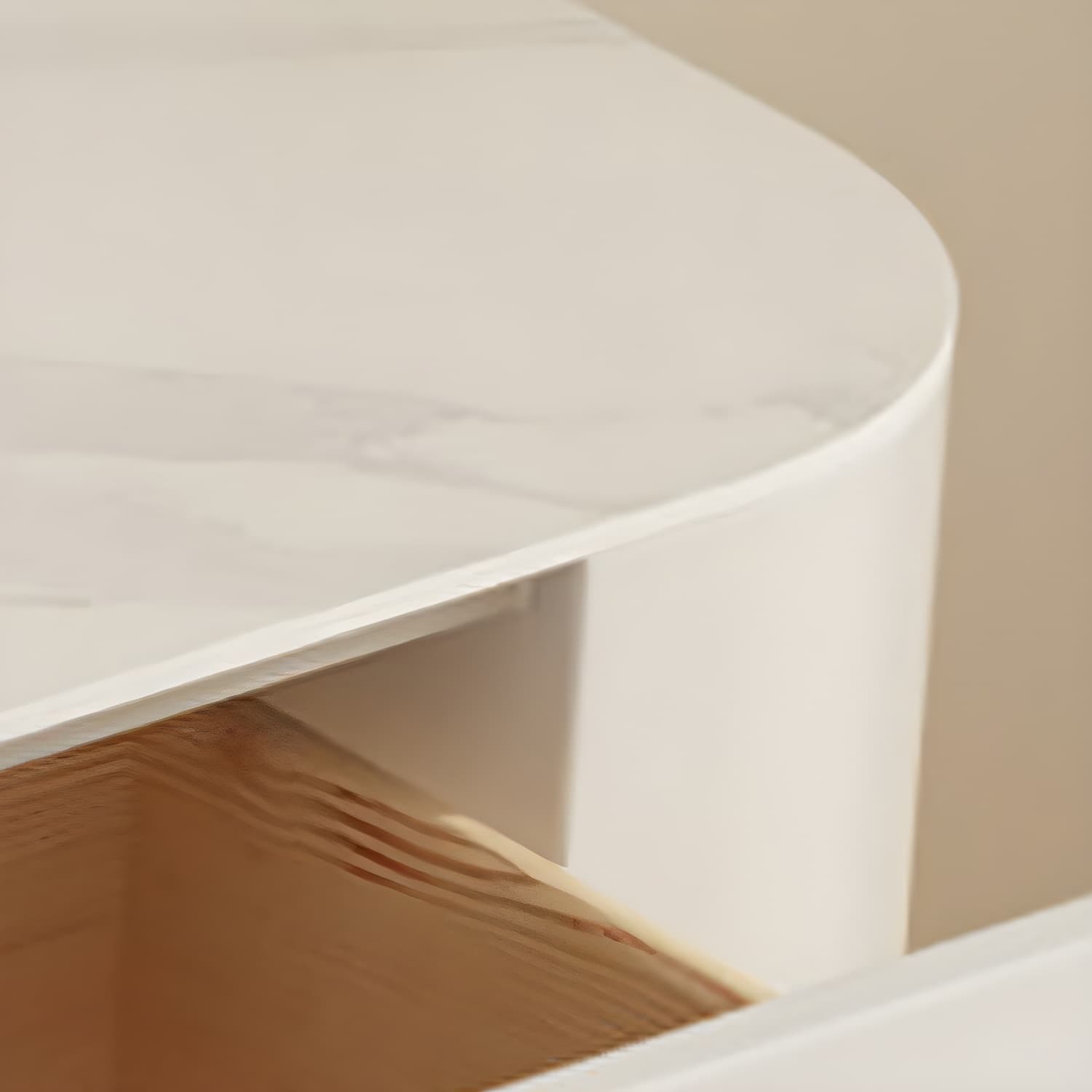Contemporary Stone TV Stand Console White Floating TV Media Stand for Living Room - image 8