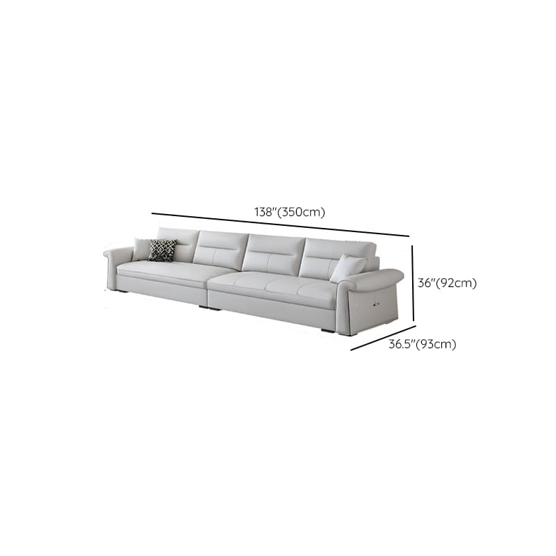 L-Shape/Straight Sofa/Sofa Chaise in Chalk with Under-seat-storage, Right Hand Facing/Horizontal Orientation, and Round Arm - image 17