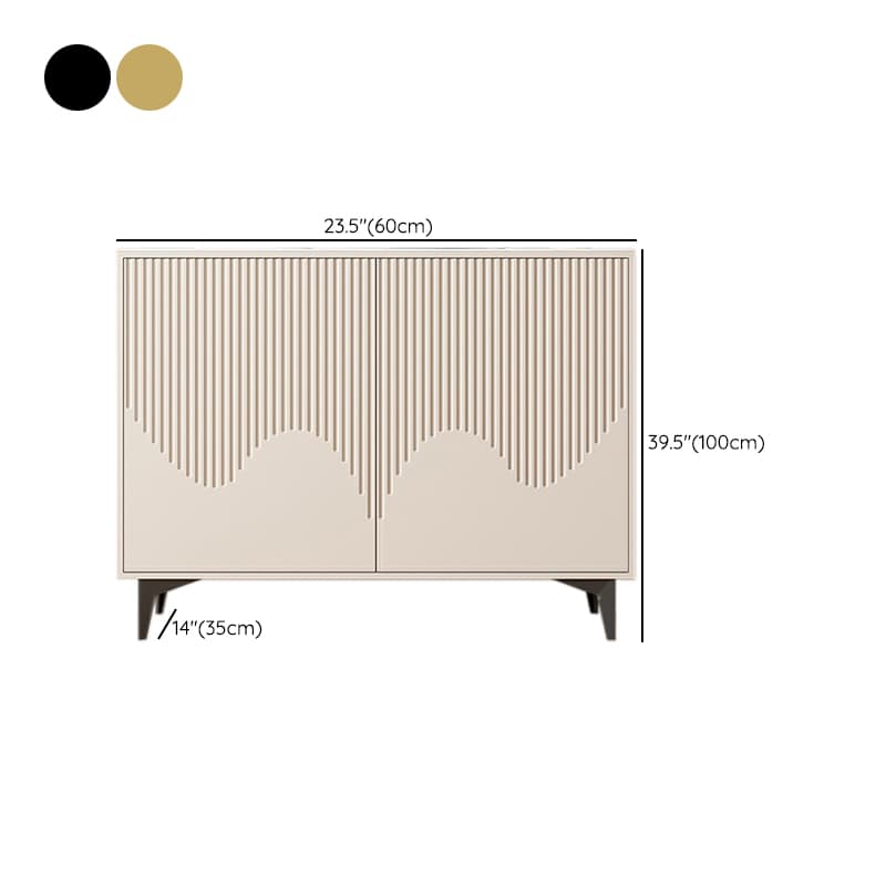 Modern Rectangular Manufactured Wood Accent Cabinet in Beige with Interior Partitions and Metal Legs - image 17
