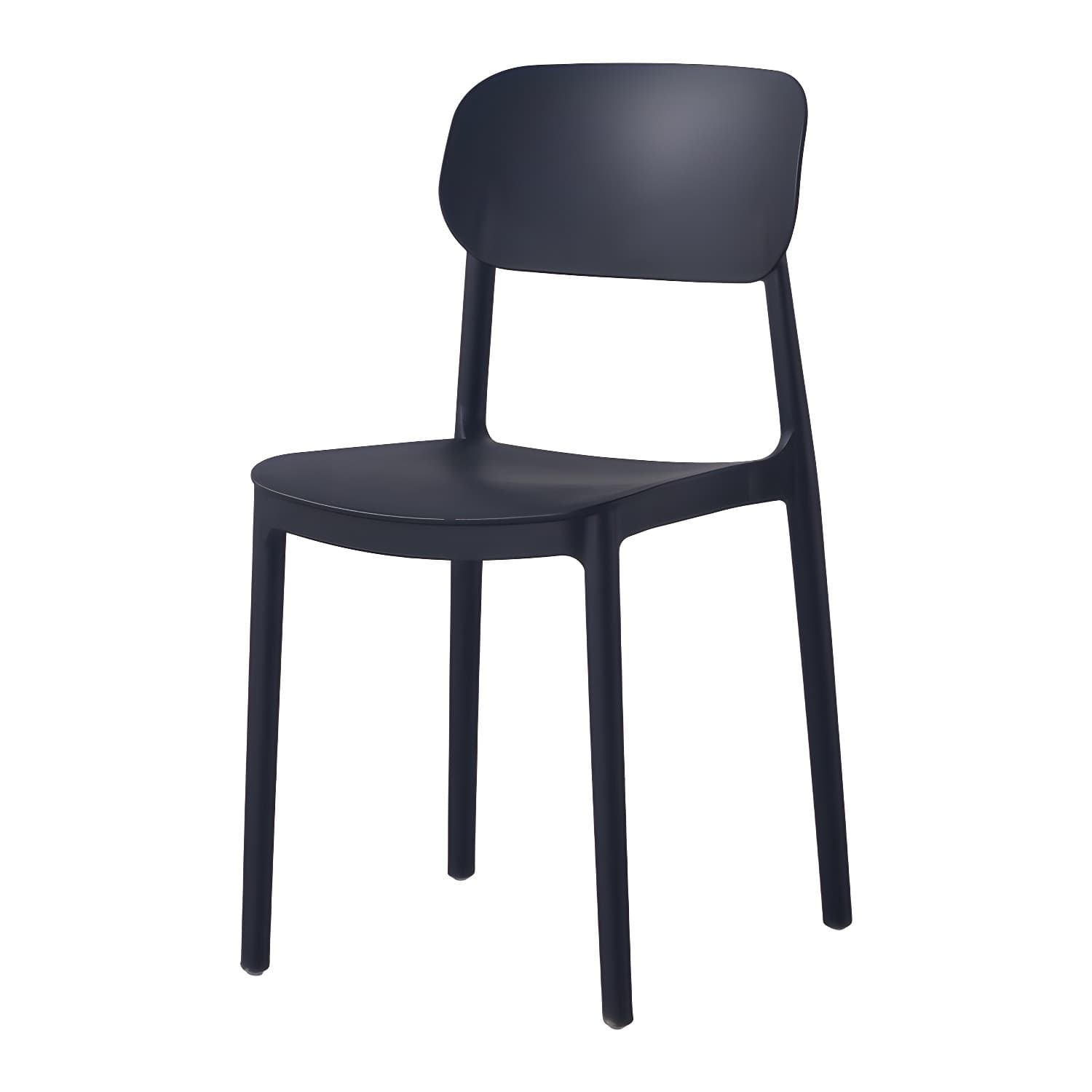 Stackable Scandinavian Style Side Chair with Low Back in Plastic & Acrylic - Armless - image 16