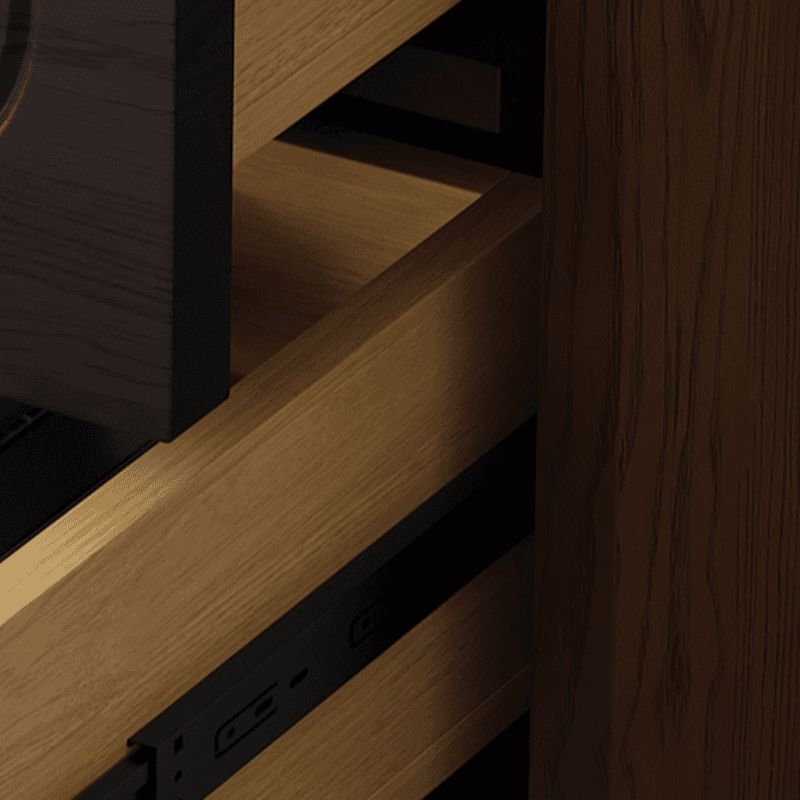 Organic Modern Nightstand With Drawer Organization Featuring 2 Drawers, Natural Wood Countertop, and Leg - image 14
