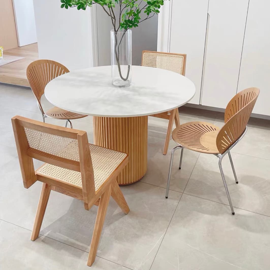 Round Shape Home Dining Table Modern Wooden Dining Room Table - image 3