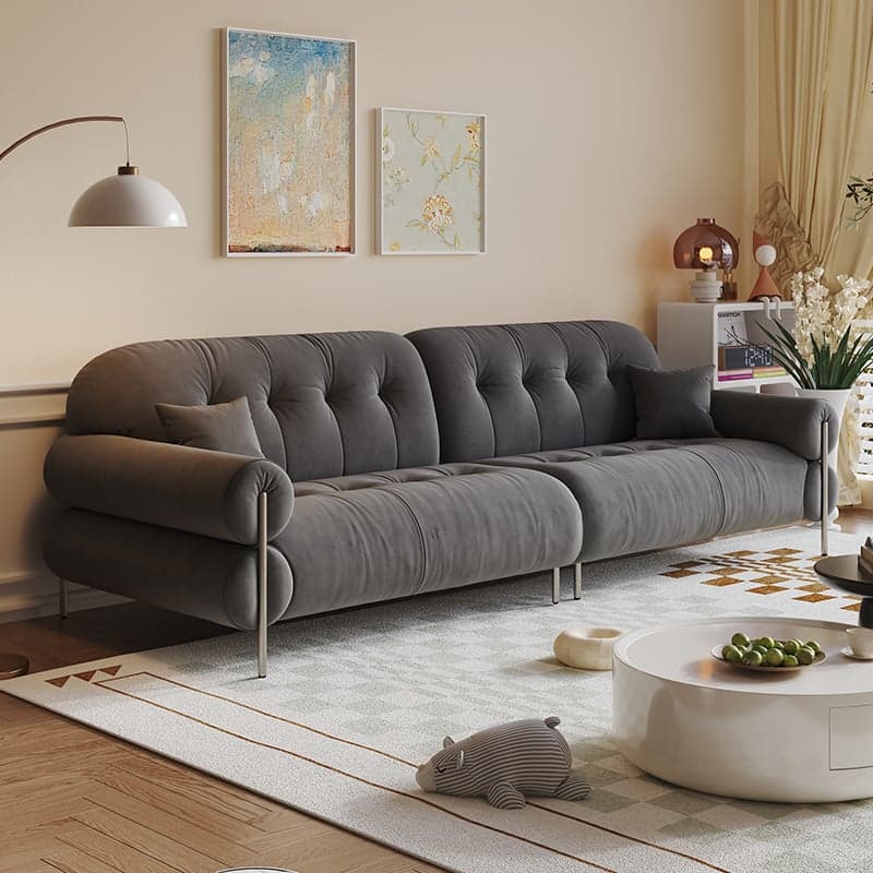 Modish Solid Color Stain Resistant Standard Sofa/Loveseat for 3-seater/4-seater/5 Person - image 4