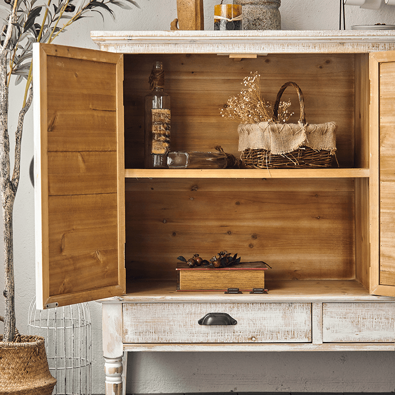 Old School Independent Accent Cabinet with Antiqued Wood - image 8