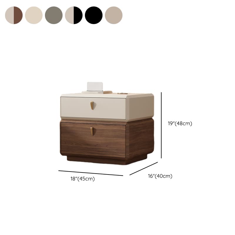 Organic Modern 2 Tiers Nightstand With Drawer Organization in Pleather - image 16