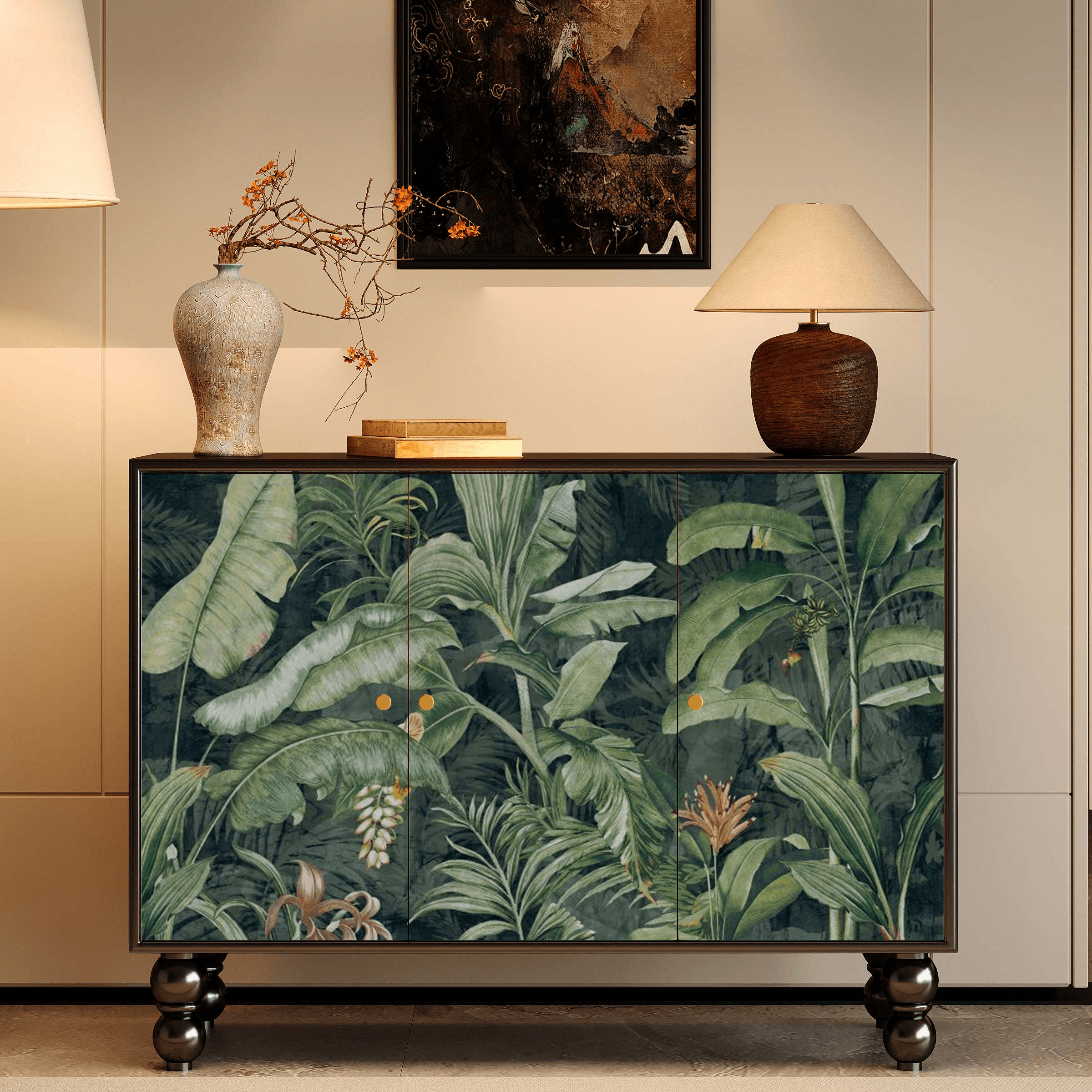 Classicist Narrow Timber Sideboard with Hutch, 3 Shelves, 3 Doors and Larder - image 38