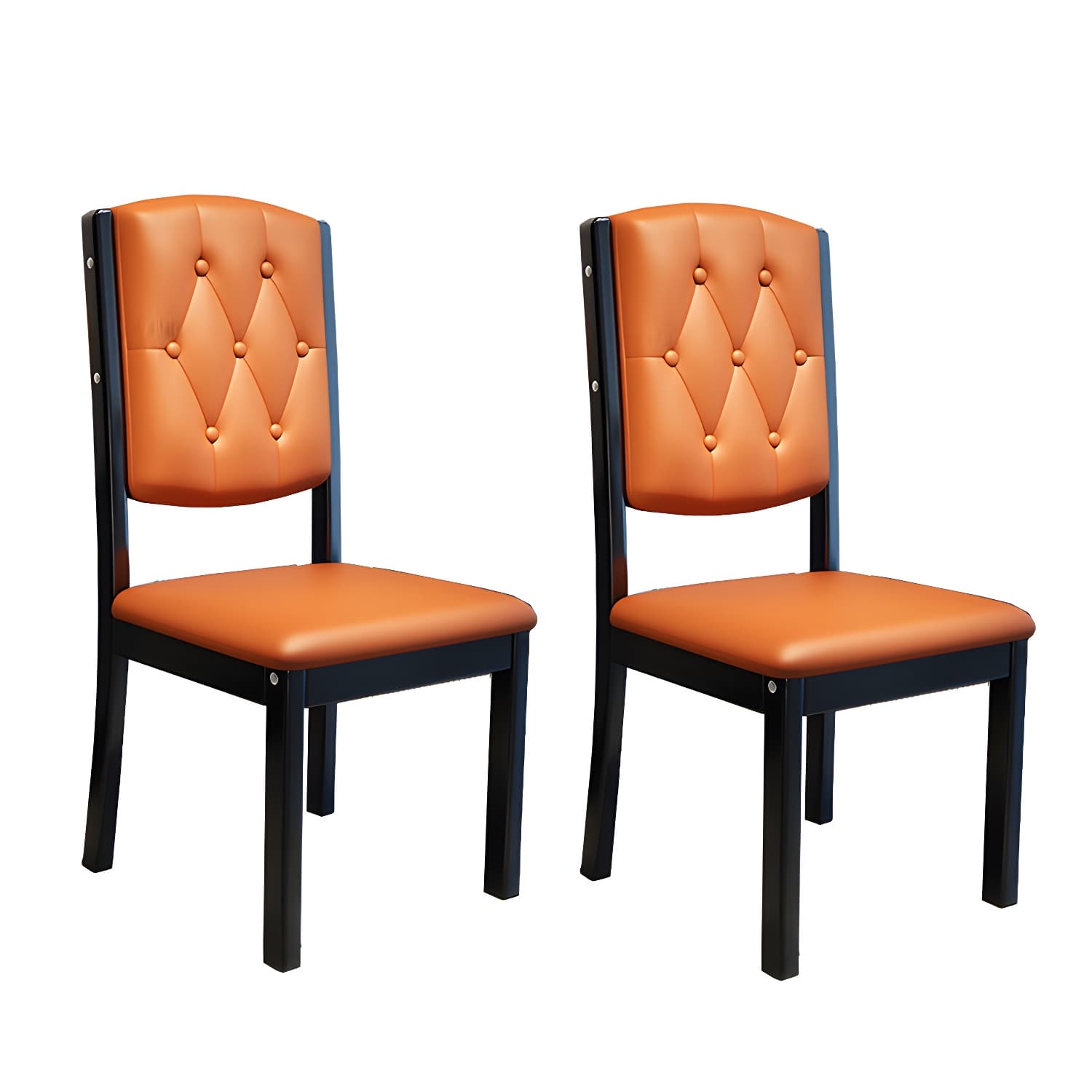 Matte Finish Leather Side Chair with Solid Wood Base for Home - image 7