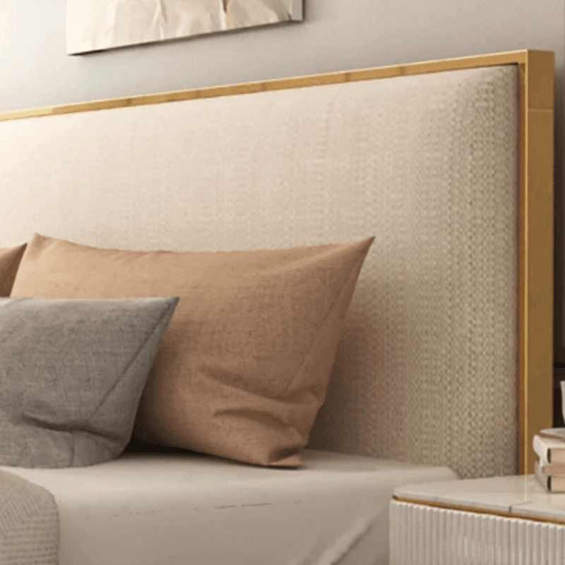 Free-standing Standard Standard（36-55“） Full(54"W x 75"L) Wood Rectangle Sponge Panel Headboard With Legs - image 6