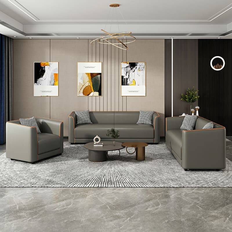 Dove Grey/Lime Green/Apricot Color Standard Sofa with Concealed Support for Parlor - image 14