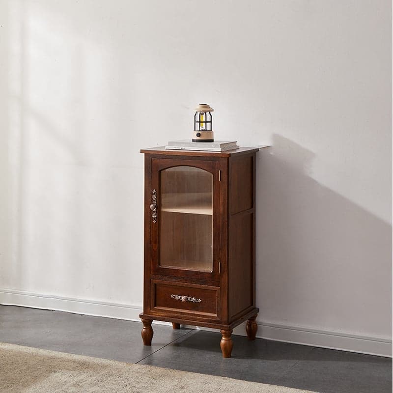 Classic Parlor Independent Accent Cabinet with Distressed Wood Finish, Damp-proof and Bun Feet - image 3