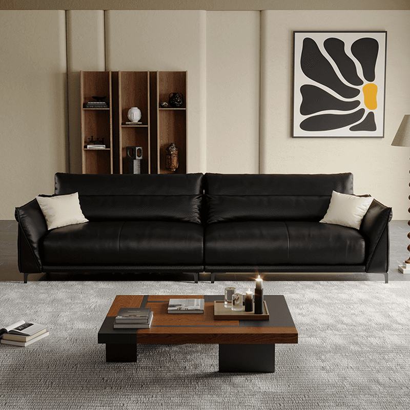 Drawing Room Standard Sofa in Pu Leather/Flannel with Blush/Mocha/Amber Color and Armrest - image 9