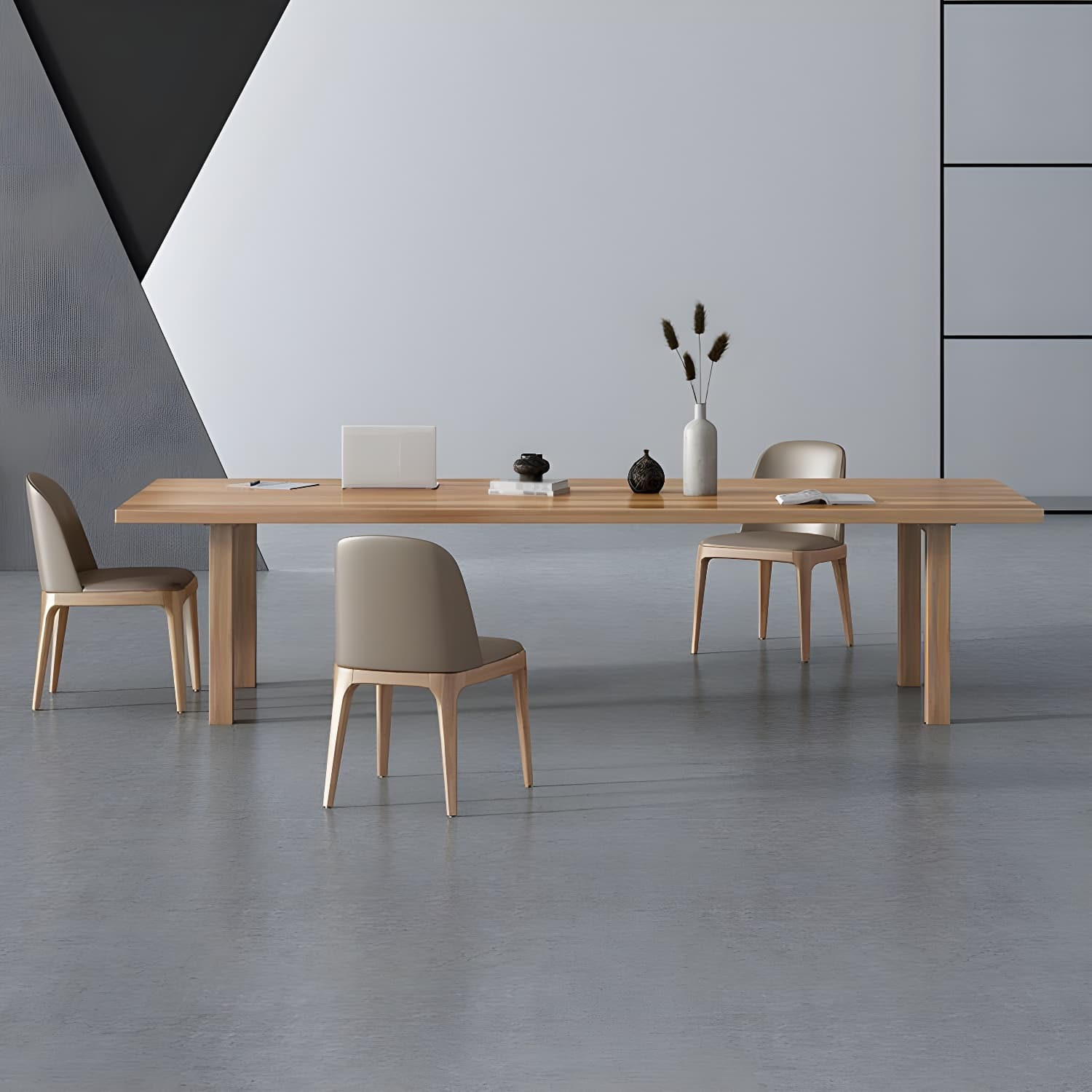 Modern Solid Wood Table for Restaurant Rectangle Brown Dining Table with 4 Legs - image 4