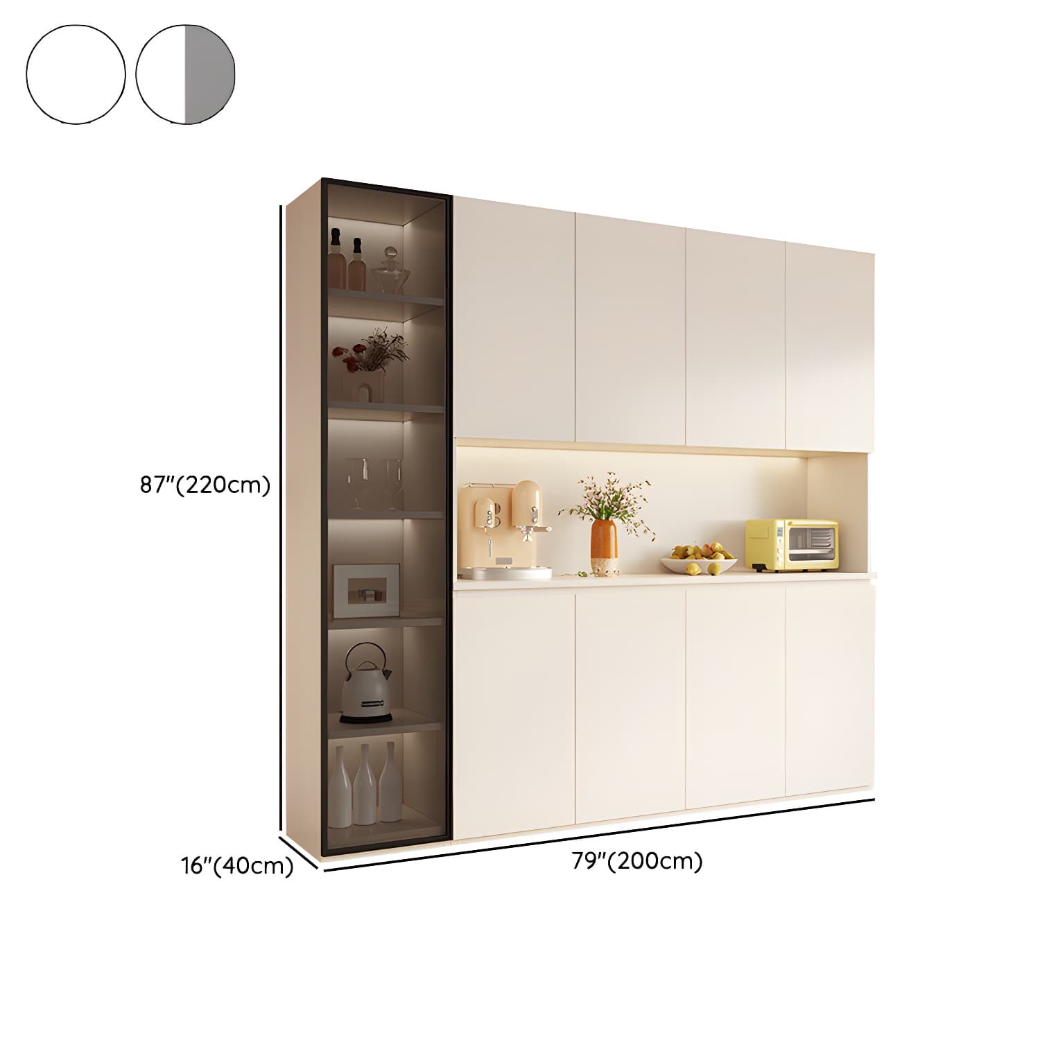 Modern Wood Buffet Cabinet with Open Storage and Cabinets Included - image 14