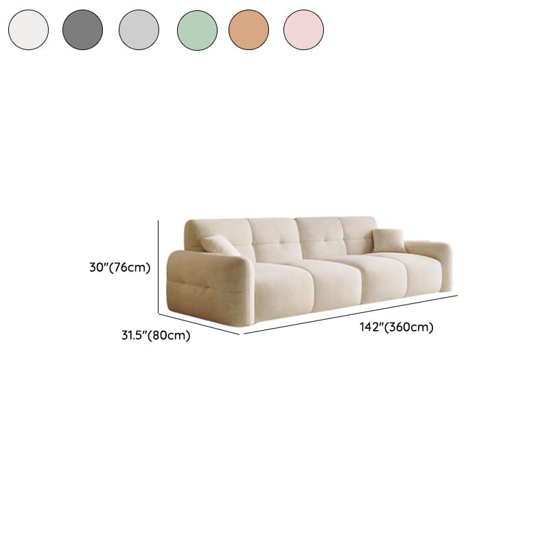 Modish Solid Color Stain Resistant Standard Sofa in Grey/Rose/Emerald Green with 4-seater/5 Person/6-Seater and 2 Pillows - image 18
