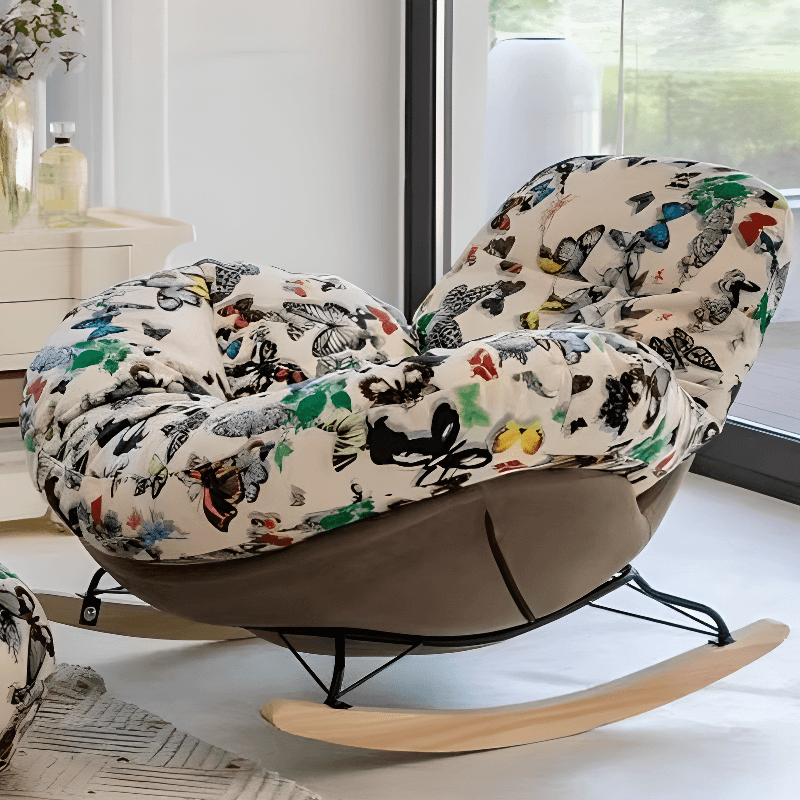Modern Scratch-tolerant Upholstered Rocking Chair with Padded Comfort - image 6
