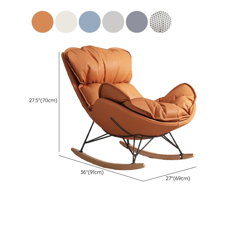 Stylish Upholstered Indoor Rocking Chair with Natural Wood Legs - Modern Design - image 13