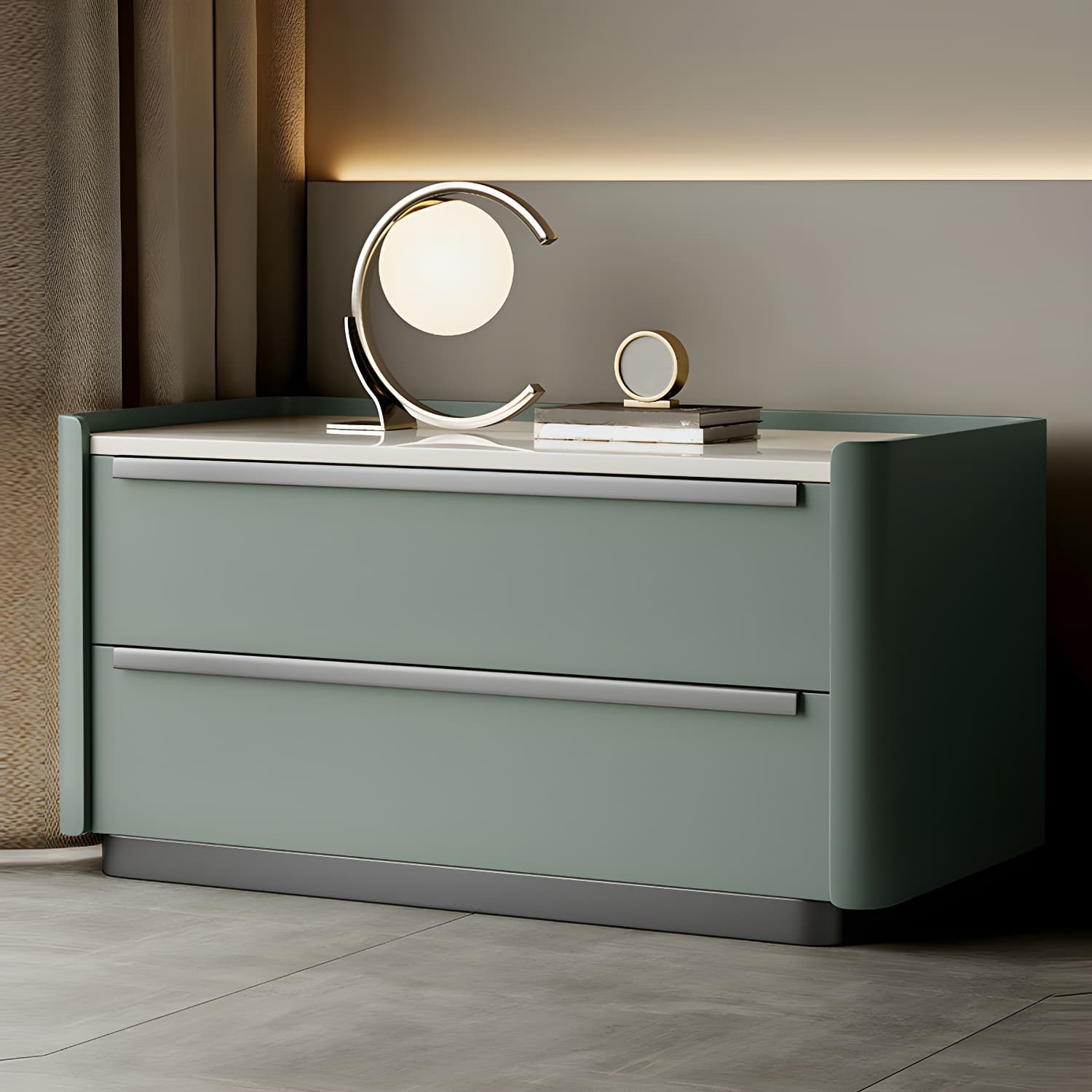 Modern Wood Nightstand with Drawer Storage, Light Wood Tone & Small Size - image 5